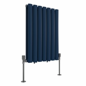 Norden 600 x 414mm Sapphire Blue Double Horizontal Oval Column Designer Radiator