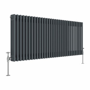 Bern 600 x 1460mm Anthracite Triple Column Horizontal Traditional Radiator