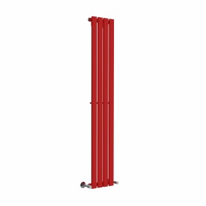 Lulea 1600 x 270mm Signal Red Single Flat Panel Vertical Designer Radiator