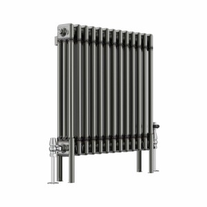 Bern 600 x 605mm Raw Metal Triple Column Horizontal Traditional Radiator