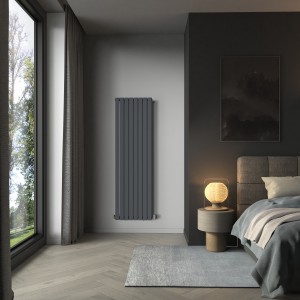 Karlstad 1800 x 546mm Anthracite Single Vertical Flat Panel Designer Radiator