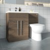 Calm Walnut Left Hand Combination Vanity Unit with RAK-Tonique Toilet & Soft Close Seat & Concealed Cistern - 1100mm