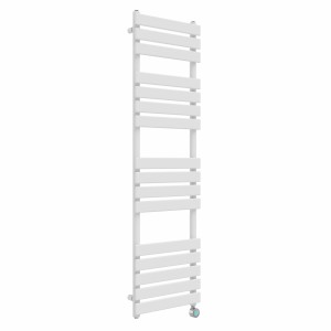 Juva 1600 x 450mm White Flat Panel Thermostatic Touch Control Electric Heated Towel Rail