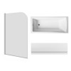 Sawley 1800 x 800mm Straight Bath Single Ended with Front Panel and Round Chrome Bath Screen