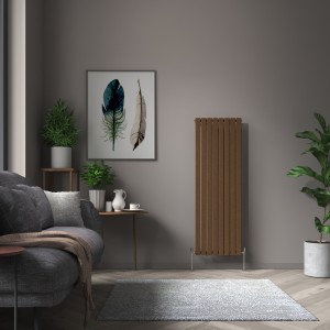 Karlstad 1600 x 546mm Black Copper Single Vertical Flat Panel Designer Radiator