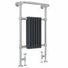 Salzburg Traditional Victorian 952 x 568mm Chrome & Grey Towel Rail Radiator