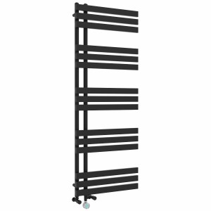 Koli 1600 x 600mm Dual Fuel Black Thermostatic Touch Control Wifi Electric Heated Towel Rail