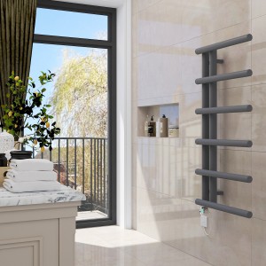 Alesund 988 x 500mm Anthracite Thermostatic Touch Control Electric Heated Heated Towel Rail