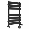 Juva Satin Black Flat Panel Dual Fuel Thermostatic Touch Control Wifi Electric Heated Towel Rail- Choice of Size