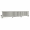 Classic  450 x 2142mm Porcelain White Triple Column Cast Iron Radiator - 34 Sections