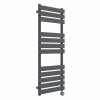 Juva 1200 x 450mm Sand Grey Flat Panel Thermostatic Touch Control Wifi Electric Heated Towel Rail