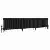 Classic 450 x 1894mm Black Primered Finish Triple Column Cast Iron Radiator - 30 Sections