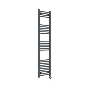 Bergen 1600 x 400mm Straight Anthracite Thermostatic Touch Control Electric Heated Towel Rail