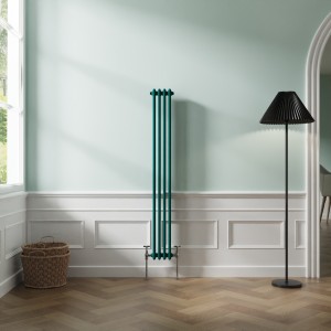 Bern 1500 x 200mm Blue Green Double Vertical Column Radiator