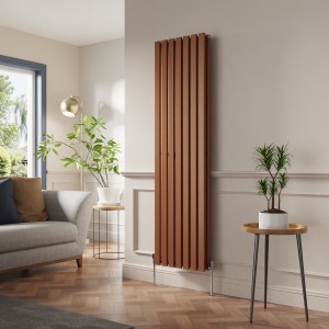Lulea 1800 x 480mm Metallic Bronze Double Flat Panel Vertical Designer Radiator