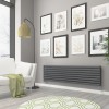 Norden 473 x 1800mm Anthracite Double Horizontal Oval Tube Designer Radiator