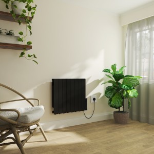 Bismo 575 x 695mm Black Wifi Oil Filled Electric Radiator - 1500W