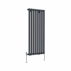 Voss Anthracite Round Tube Vertical Radiator - Choice of Size and Panel