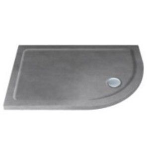 Shower Tray 1200 x 900 mm ABS Stone 550 Radius Right Hand Offset Quad Grey Sparkle