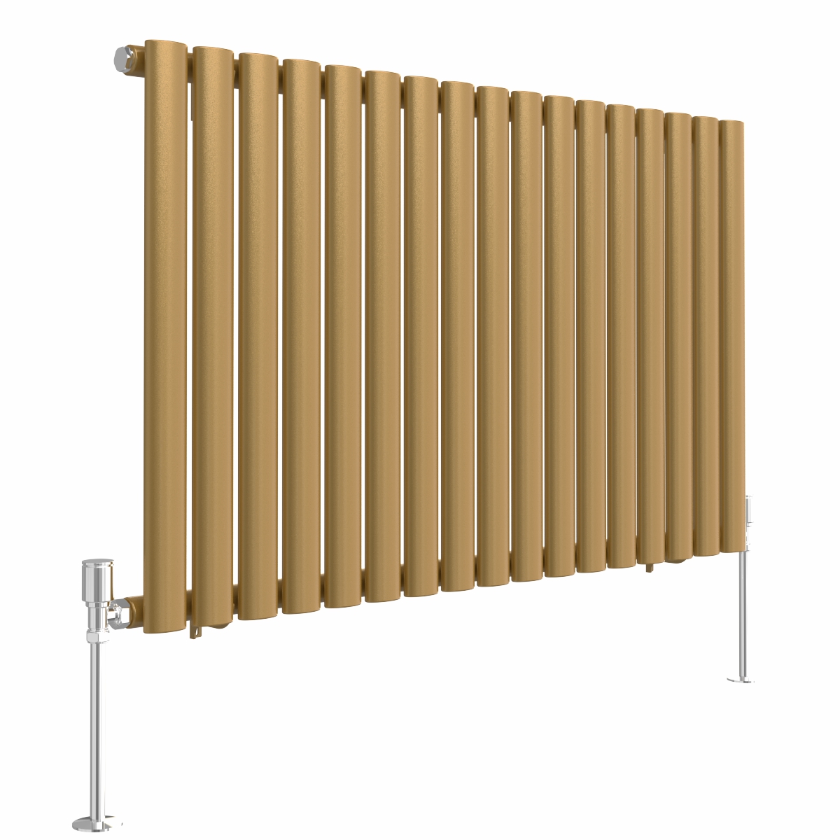 Norden 600 x 1004mm Metallic Gold Single Oval Column Horizontal Designer Radiator