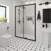 Ennerdale - 1300mm Single Sliding Shower Door - Black