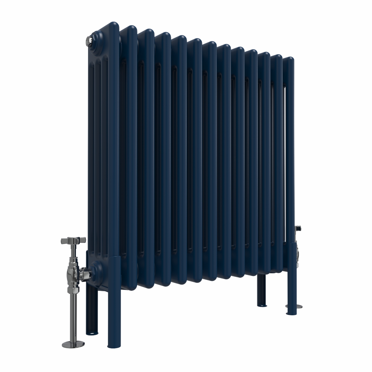Bern 600 x 605mm Sapphire Blue Four Column Horizontal Traditional Radiator