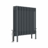 Bern 600 x 605mm Traditional Anthracite Horizontal Four Column Radiator