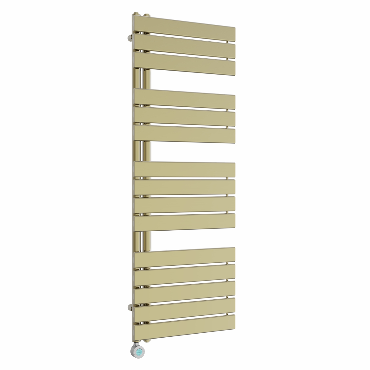 Kristiansund 1380 x 500mm Brushed Brass Thermostatic Touch Control Wifi Electric Heated Towel Rail