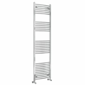 Fjord 1800 x 500mm Curved Chrome Heated Towel Rail