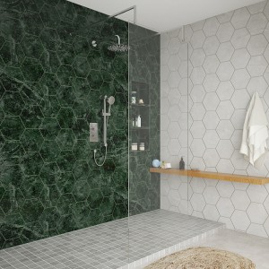 Wasdale 800mm Chrome Walk Through Wet Room Screen With L-Shape Support Arms