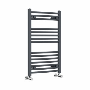 Fjord 800 x 500mm Curved Anthracite Heated Towel Rail
