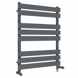 Juva 800 x 600mm Dual Fuel Sand Grey Flat Panel Simple Electric Heated Towel Rail