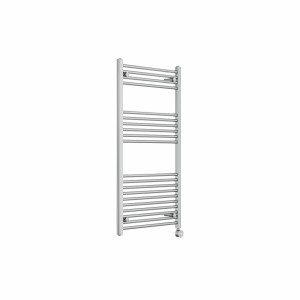 Bergen 1200 x 600mm Straight Chrome Thermostatic Touch Control Electric Heated Towel Rail