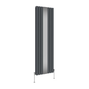 Karlstad 1800 x 553mm Anthracite Mirror Double Vertical Flat Panel Designer Radiator