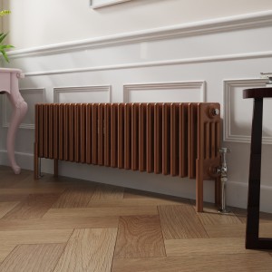 Bern 300 x 1190mm Traditional Metallic Bronze Horizontal Four Column Radiator