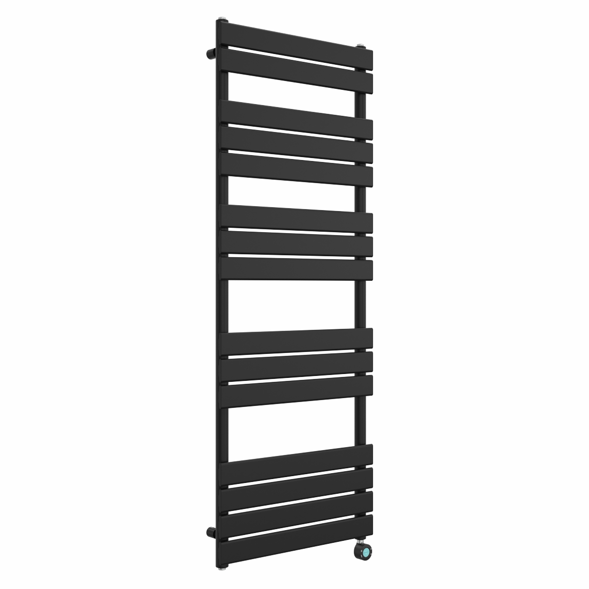Juva 1600 x 600mm Satin Black Flat Panel Thermostatic Touch Control Electric Heated Towel Rail