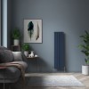 Karlstad 1600 x 410mm Sapphire Blue Double Vertical Flat Panel Designer Radiator