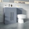 Calm Gloss Grey Left Hand Combination Vanity Unit Basin L Shape with Back to Wall Boston Toilet & Soft Close Seat & Concealed Cistern - 1100mm