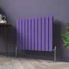 Karlstad 600 x 750mm Elegant Purple Double Horizontal Flat Panel Designer Radiator