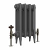 Classic  450 x 282mm  Farrow & Ball Railings Grey Triple Column Cast Iron Radiator - 4 Sections