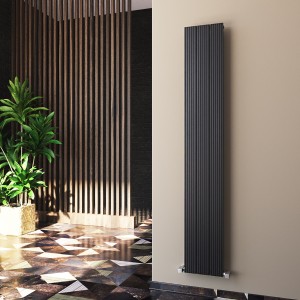 Carisa Monza 1800 x 280mm Black Designer Aluminium Radiator