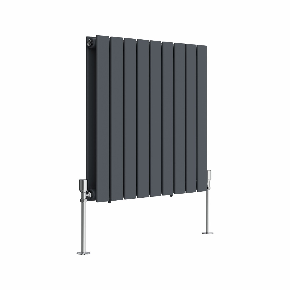 Karlstad 600 x 614mm Anthracite Double Horizontal Flat Panel Designer Radiator