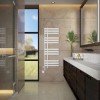 Koli 1200 x 450mm Dual Fuel White Thermostatic Touch Control Wifi Electric Heated Towel Rail