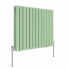 Norden 600 x 768mm Pastel Green Double Oval Column Horizontal Designer Radiator