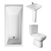 RAK Origin Modern Bathroom Suite and Single Ended Bath with Front Panel - 1400 x 700mm