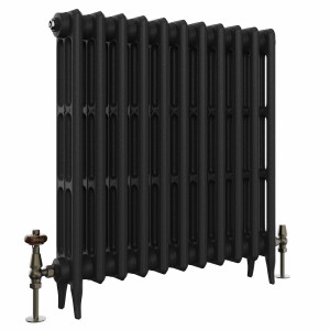 Classic 745 x 716mm Black Primered Finish Triple Column Cast Iron Radiator - 11 Sections