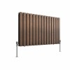 Karlstad 600 x 1022mm Black Copper Double Horizontal Flat Panel Designer Radiator