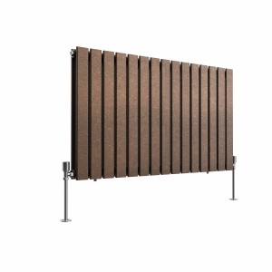 Karlstad 600 x 1022mm Black Copper Double Horizontal Flat Panel Designer Radiator