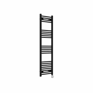 Bergen 1400 x 400mm Straight Black Thermostatic Touch Control Electric Heated Towel Rail