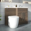 Calm Walnut Right Hand Combination Vanity Unit Basin L Shape with Back to Wall Cordoba Toilet & Soft Close Seat & Concealed Cistern - 1100mm